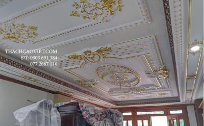 Trần Thạch Cao Tân Cổ Điển Dát Vàng