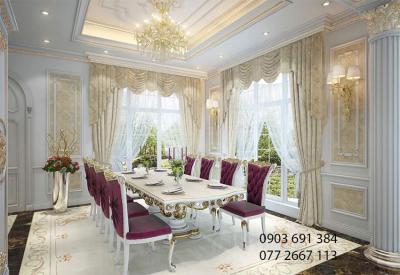 Mẫu Phòng Ăn Tây Âu Đẹp Tân Cổ Điển