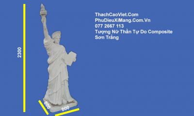 Tượng Nữ Thần Tự Do Composite Sơn Trắng