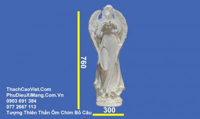 Tượng Thiên Thần Ôm Chim Bồ Câu Cao 76cm