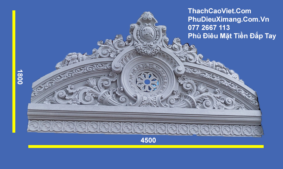 phù điêu mặt tiền đắp tay