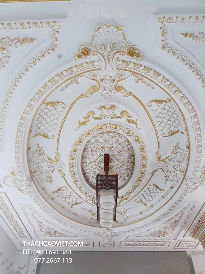 Thi công trần thạch cao tân cổ điển