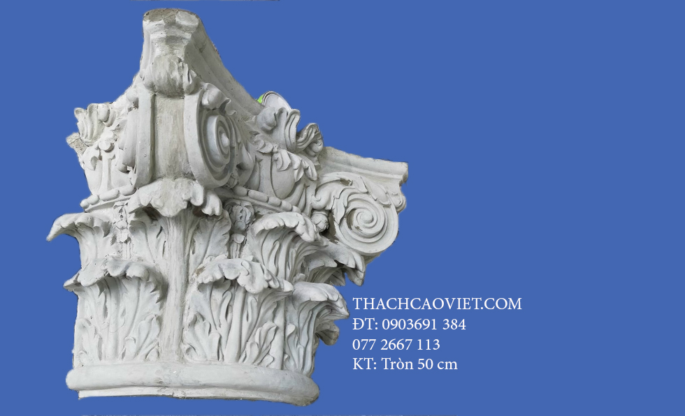 Đầu Cột Tân Cổ Điển Hoa Lá Tròn 50cm