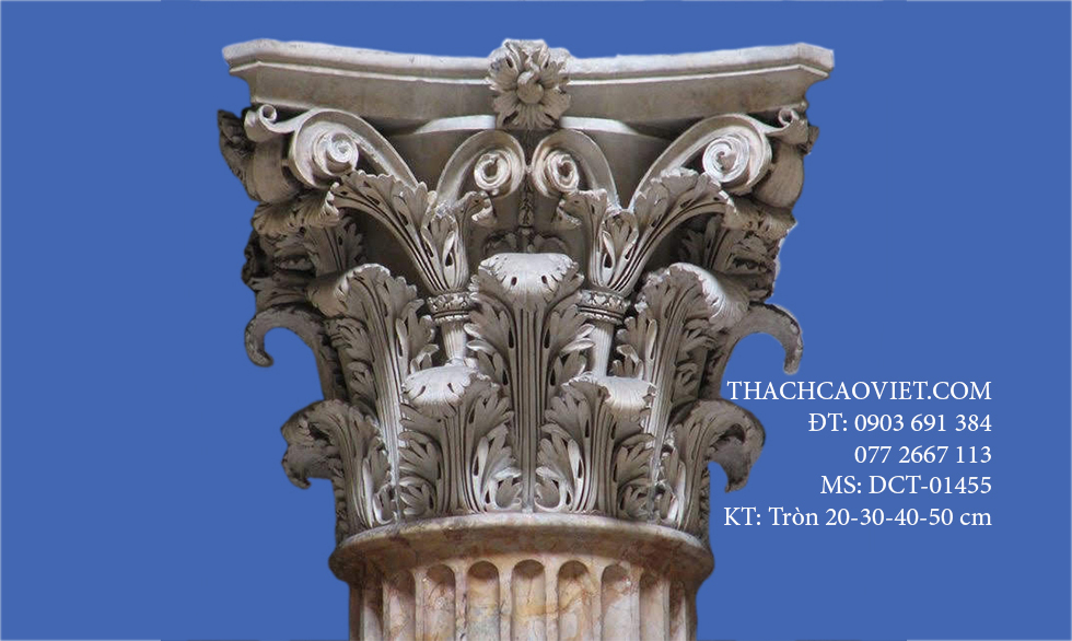 Đầu Cột Cổ Điển Tròn Hoa Lá