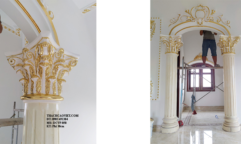 Đầu Cột Hoa Lá Tròn 20-30-40cm