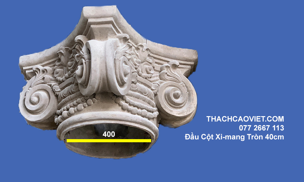 đầu cột xi măng tròn, phi 400mm