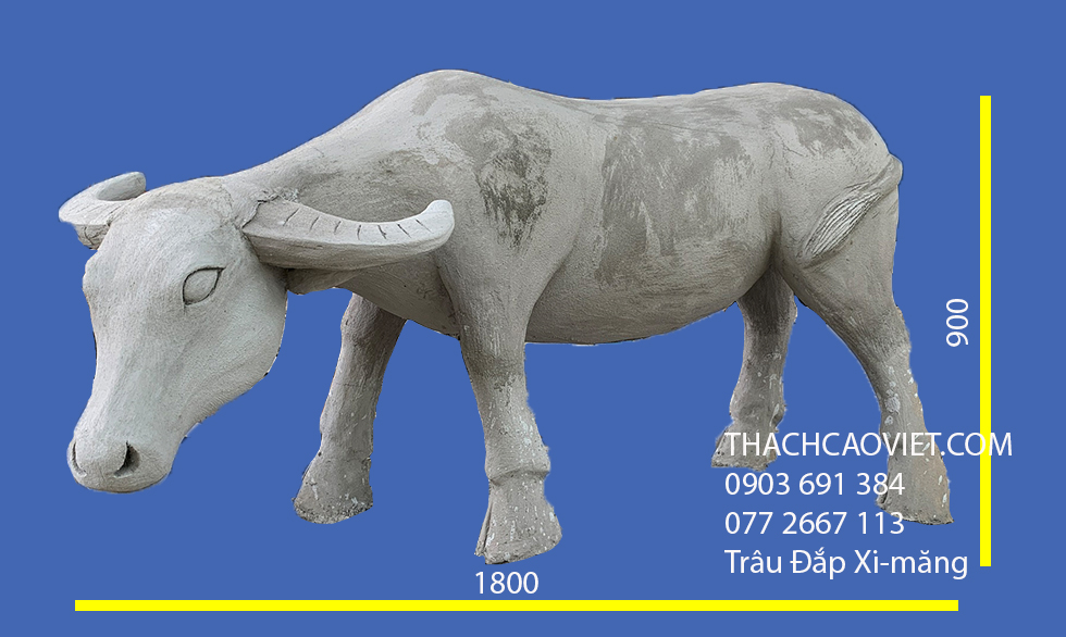trâu đắp xi măng thi công sân vườn
