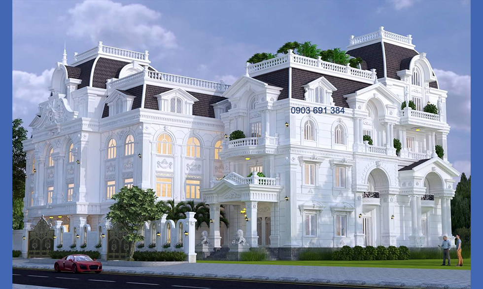 mặt tiền cổ điển 3d phối cảnh