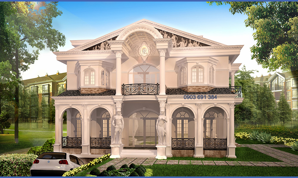 mặt tiền cổ điển 3d phối cảnh