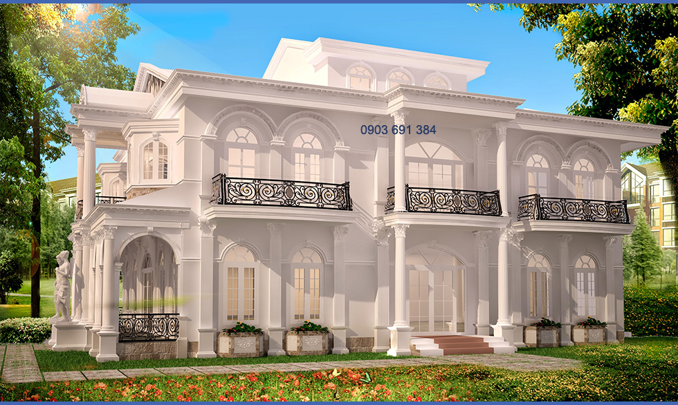 mặt tiền cổ điển 3d phối cảnh
