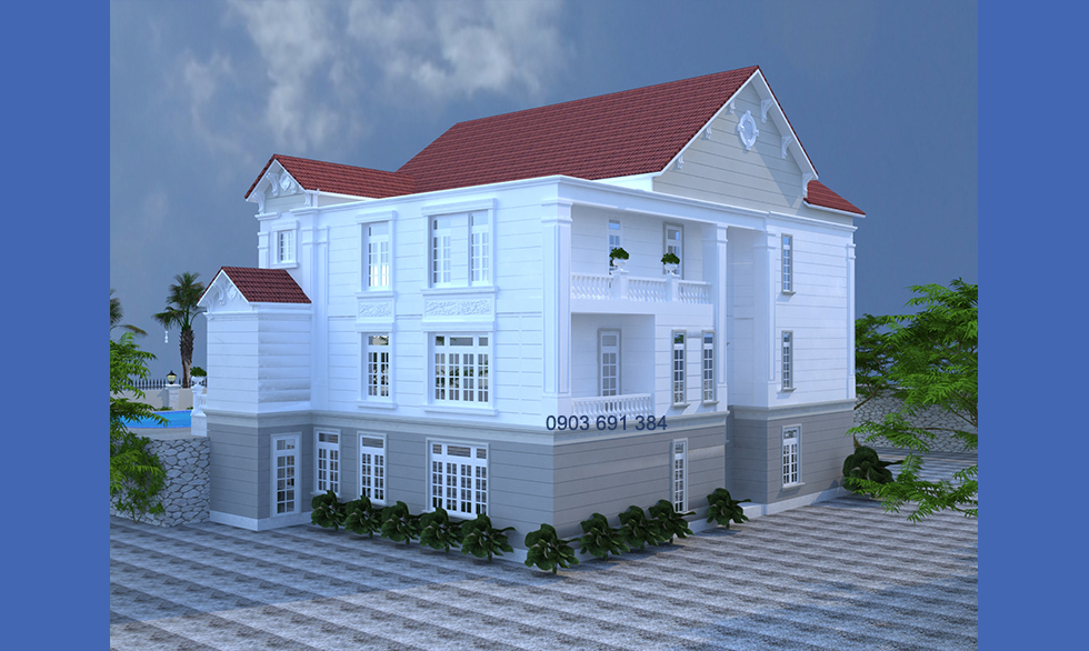 mặt tiền cổ điển 3d phối cảnh