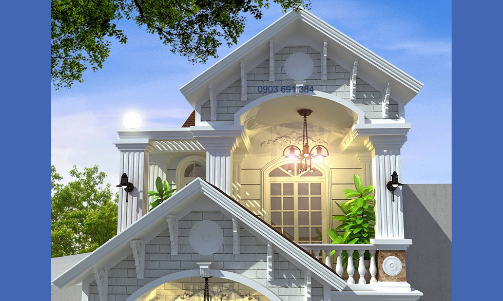 mặt tiền cổ điển 3d phối cảnh