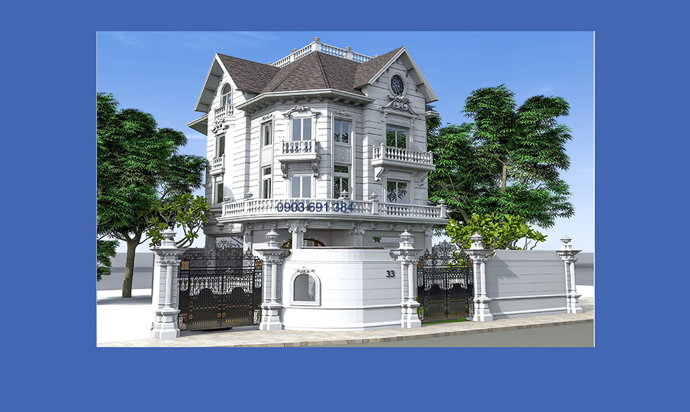 mặt tiền cổ điển 3d phối cảnh
