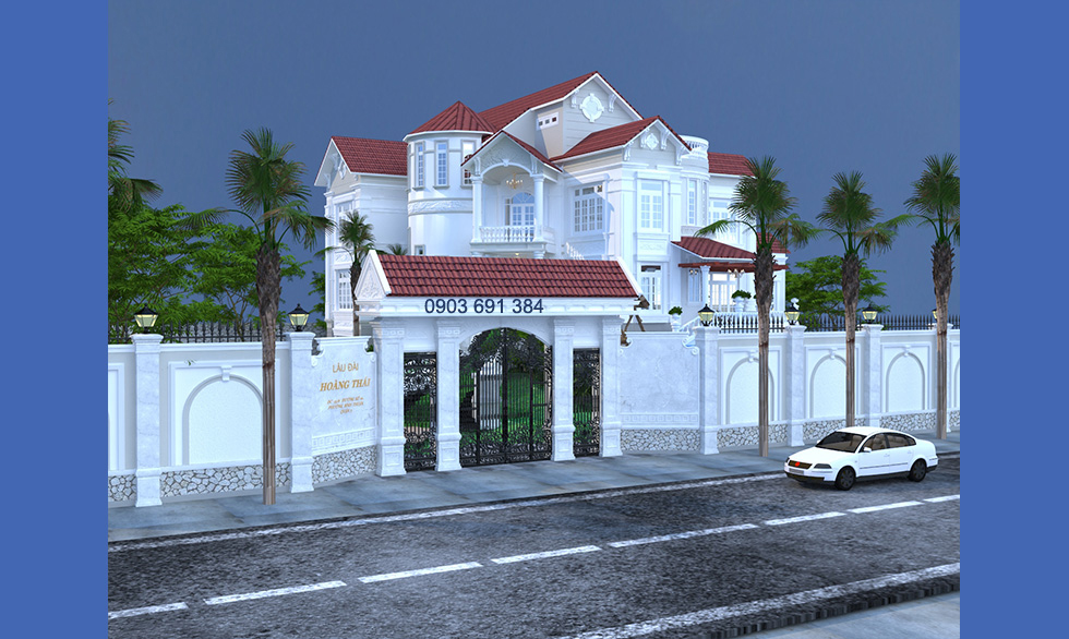 mặt tiền cổ điển 3d phối cảnh