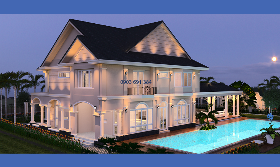 mặt tiền cổ điển 3d phối cảnh