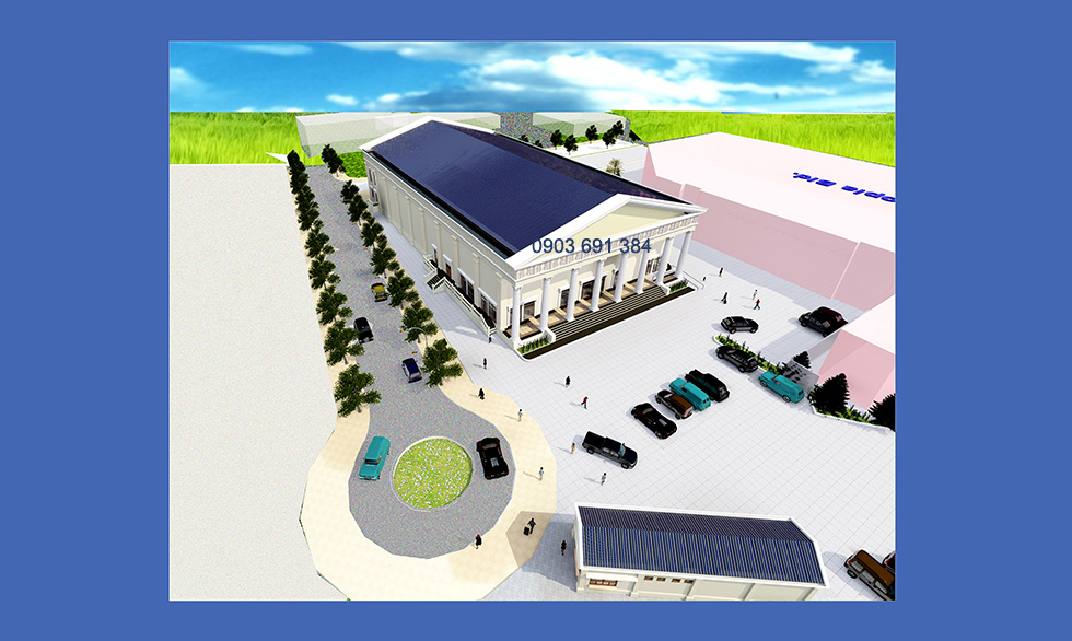 mặt tiền cổ điển 3d phối cảnh