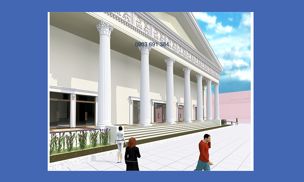 mặt tiền cổ điển 3d phối cảnh