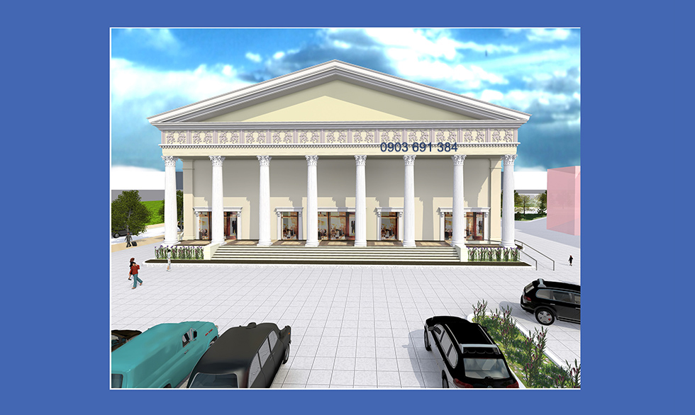 mặt tiền cổ điển 3d phối cảnh