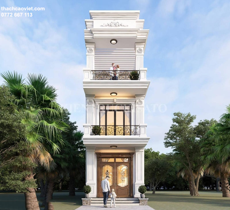 mặt tiền t&acirc;n cổ điển c&oacute; trụ lớn