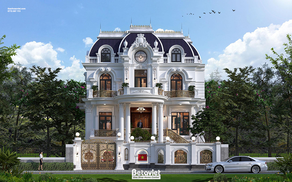 mặt tiền t&acirc;n cổ điển kiểu đối xứng