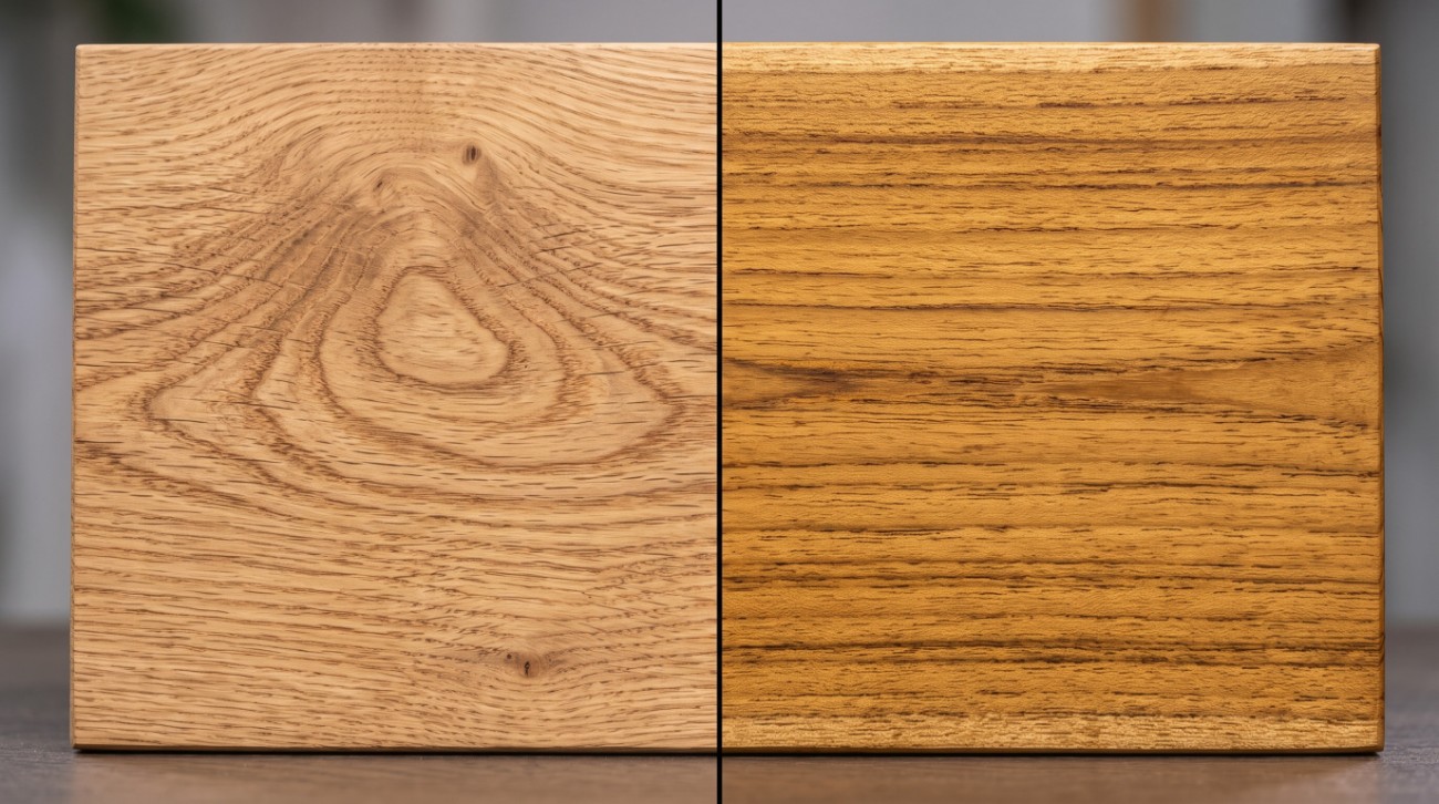so s&aacute;nh gỗ teak v&agrave; gỗ sồi