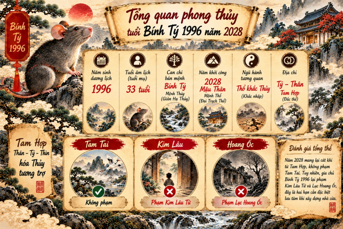 Tuổi Bính Tý 1996 làm nhà 2028