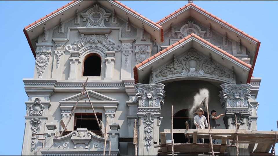 dịch vụ đắp hoa văn mặt tiền biệt thự tphcm