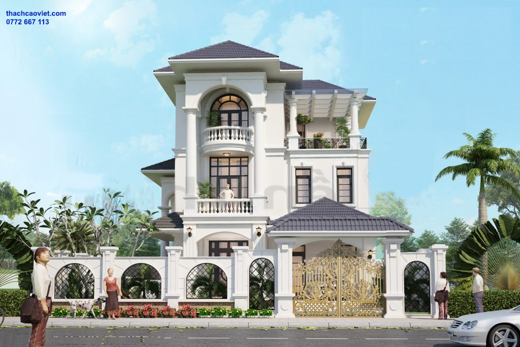 phù điêu mặt tiền cổ điển cho biệt thự