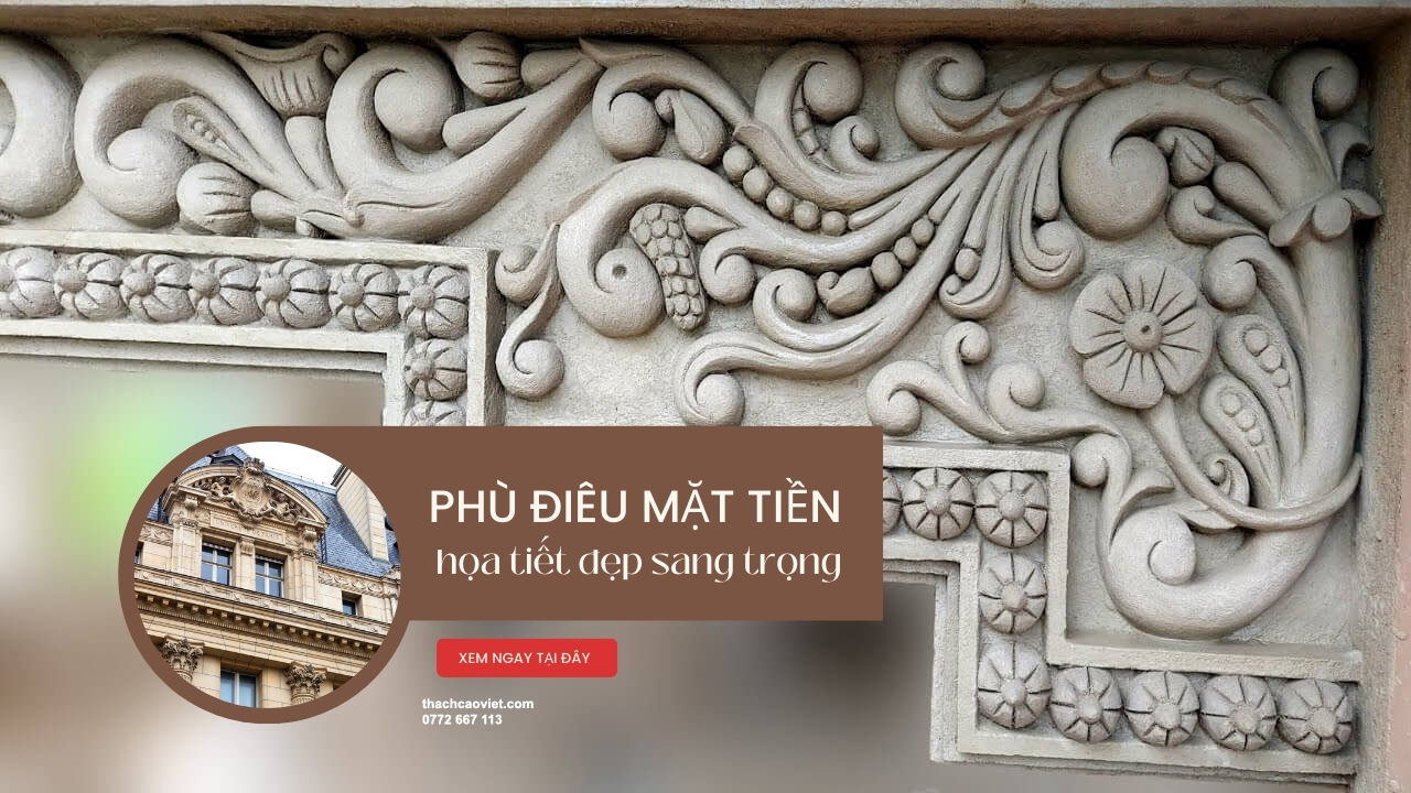 phù điêu mặt tiền họa tiết đẹp sang trọng