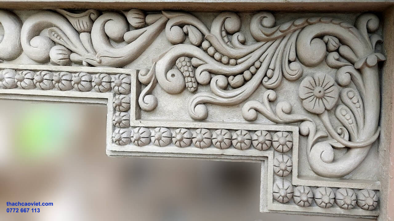 phù điêu mặt tiền họa tiết đẹp sang trọng