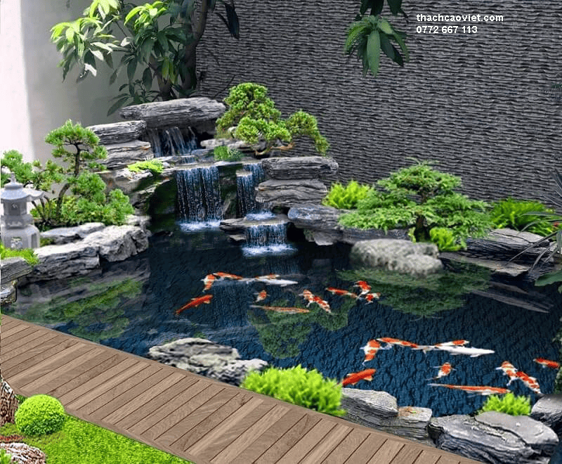 s&acirc;n vườn hồ c&aacute; koi