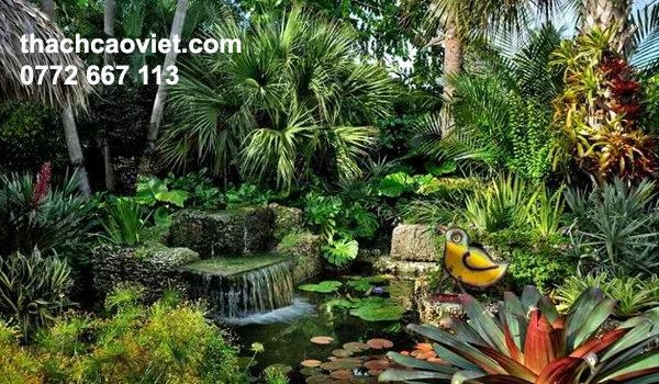 s&acirc;n vườn phong c&aacute;ch nhiệt đới