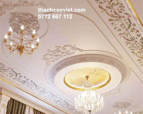 trần thạch cao d&aacute;t v&agrave;ng