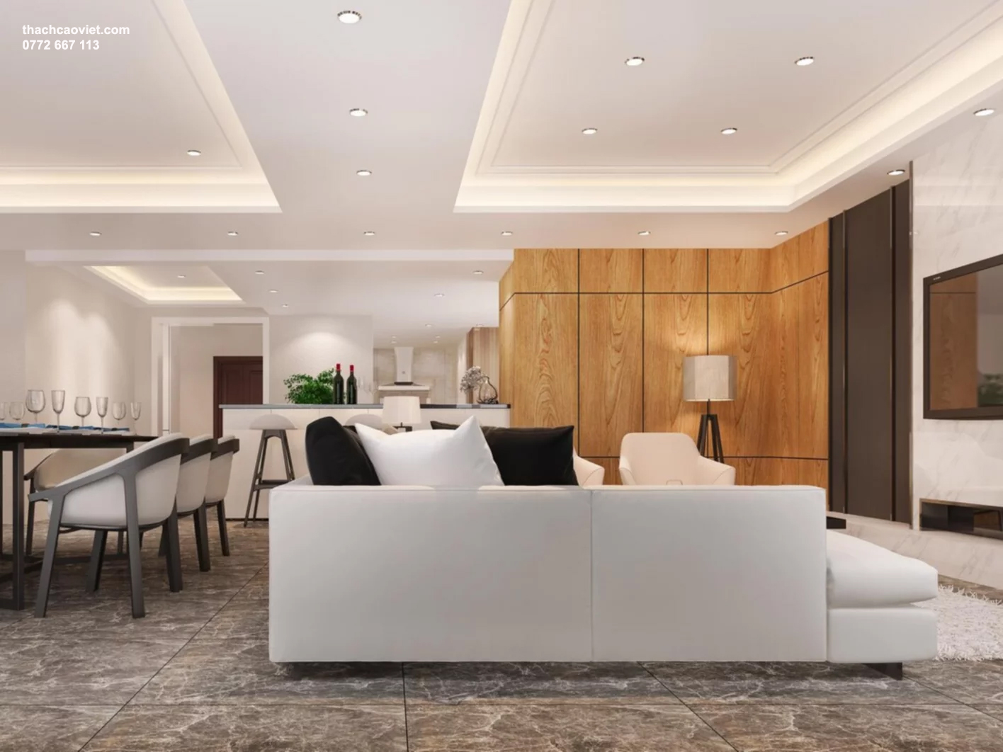 mẫu trần thạch cao giật cấp đẹp