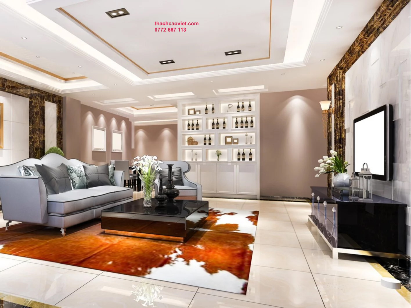 mẫu trần thạch cao giật cấp đẹp