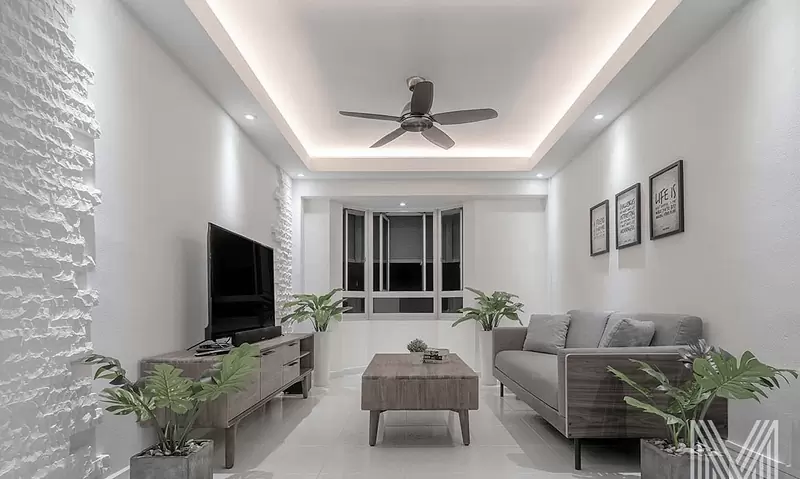 mẫu trần thạch cao phòng khách hình chữ nhật hiện đại