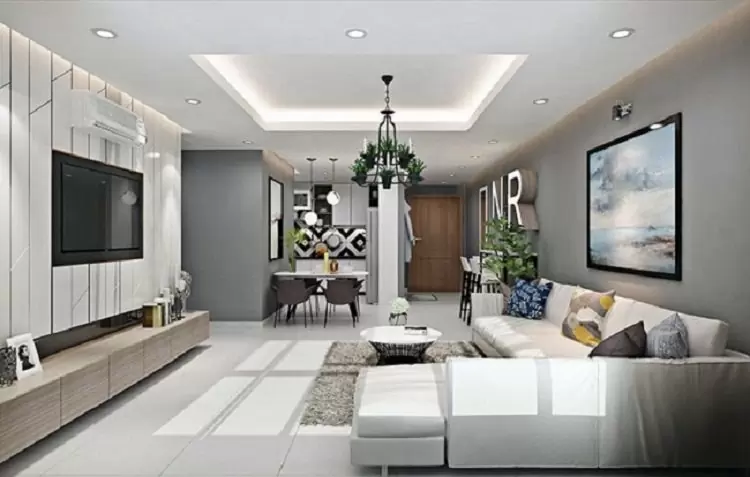 mẫu trần thạch cao phòng khách đẹp hiện đại sang trọng