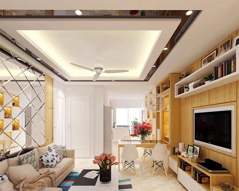 mẫu trần thạch cao phòng khách hiện đại 2027
