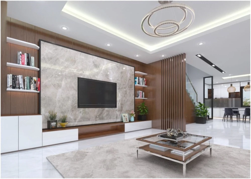 mẫu trần thạch cao phòng khách hiện đại 2027