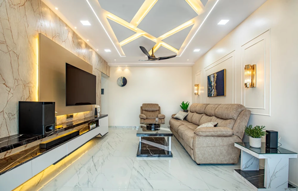 mẫu trần thạch cao phòng khách hiện đại 2027