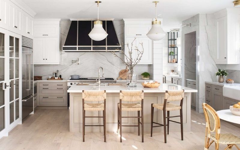mẫu trần thạch cao phòng bếp đẹp và ấm cúng