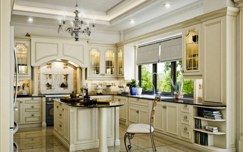 mẫu trần thạch cao phòng bếp đẹp và ấm cúng