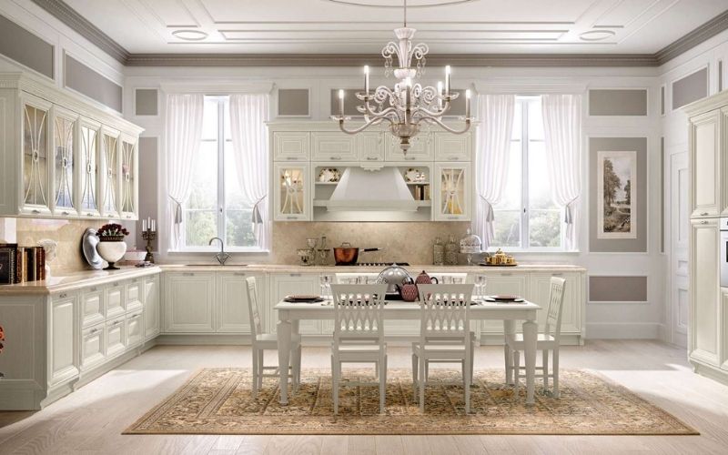 mẫu trần thạch cao phòng bếp đẹp và ấm cúng