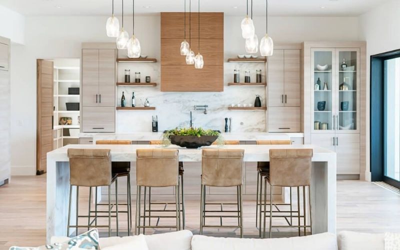 mẫu trần thạch cao phòng bếp đẹp và ấm cúng