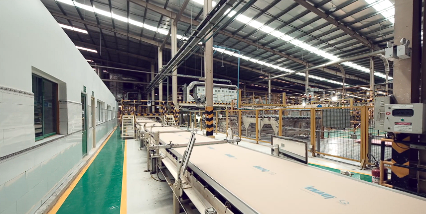 quy trình sản xuất tấm thạch cao chất lượng