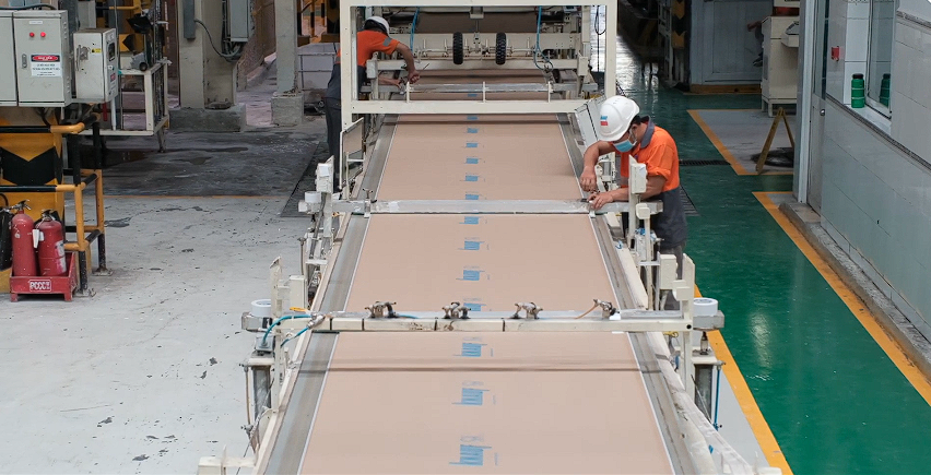 quy trình sản xuất tấm thạch cao chất lượng