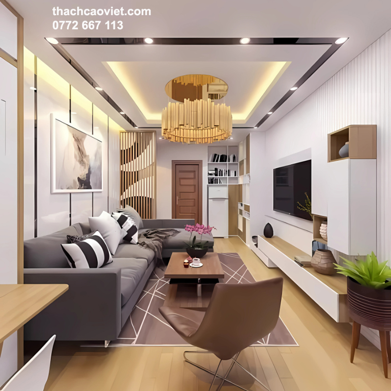 so sánh trần thạch cao thường và thạch cao dát vàng